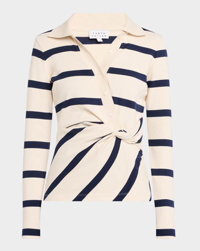Ellicot Stripe Twist-Front Top